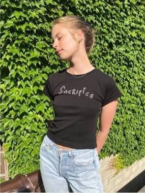 Realisation Par Limited Edition Elton John 🎹 Sacrifice 🎹 Black Baby Tee Size S